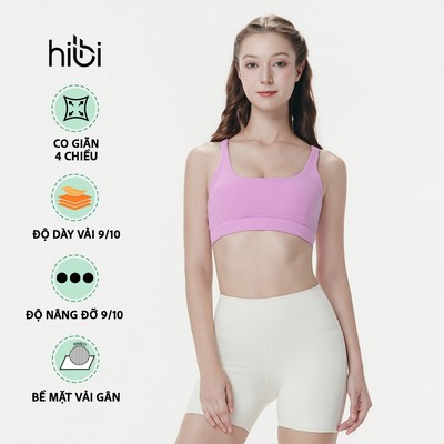 Áo bra tập Yoga Gym Hibi Sports BA520, kiểu 2 dây lưng tam giác, kèm mút ngực, chất vải Rib Fabric