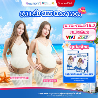 Easy MOM Đai Bầu 2in1 Đeo 2 Kiểu Linh Hoạt Nâng Đỡ Bụng Chắc Chắn, Giảm Đau Lưng, Giữ Form Sau Sinh
