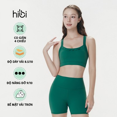 Áo bra tập Yoga Gym Hibi Sports BA525 Kiểu phối cắt sò viền cổ, chất vải cao cấp Lu Fabric