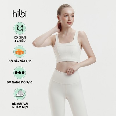 Áo bra tập Yoga Gym Hibi Sports BA527 kiểu cổ vuông 4 dây phối V, chất vải Hi Fabric, kèm mút ngực