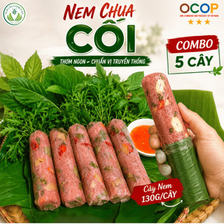 Combo 5 Cây Nem Chua Cối (130g/cây) Thanh Hóa Thiên Ân OCOP 3 Sao - Đặc Sản Xứ Thanh | Ship MB & MT