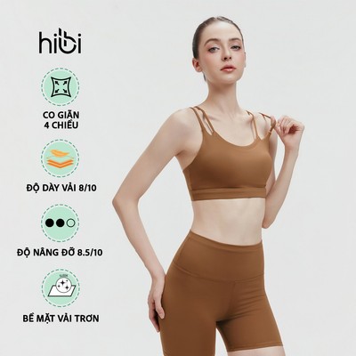 Áo tập Yoga Gym Luxury Hibi Sports BA531 kiểu cách điệu 2 lớp, kèm mút ngực, chất vải High Spandex
