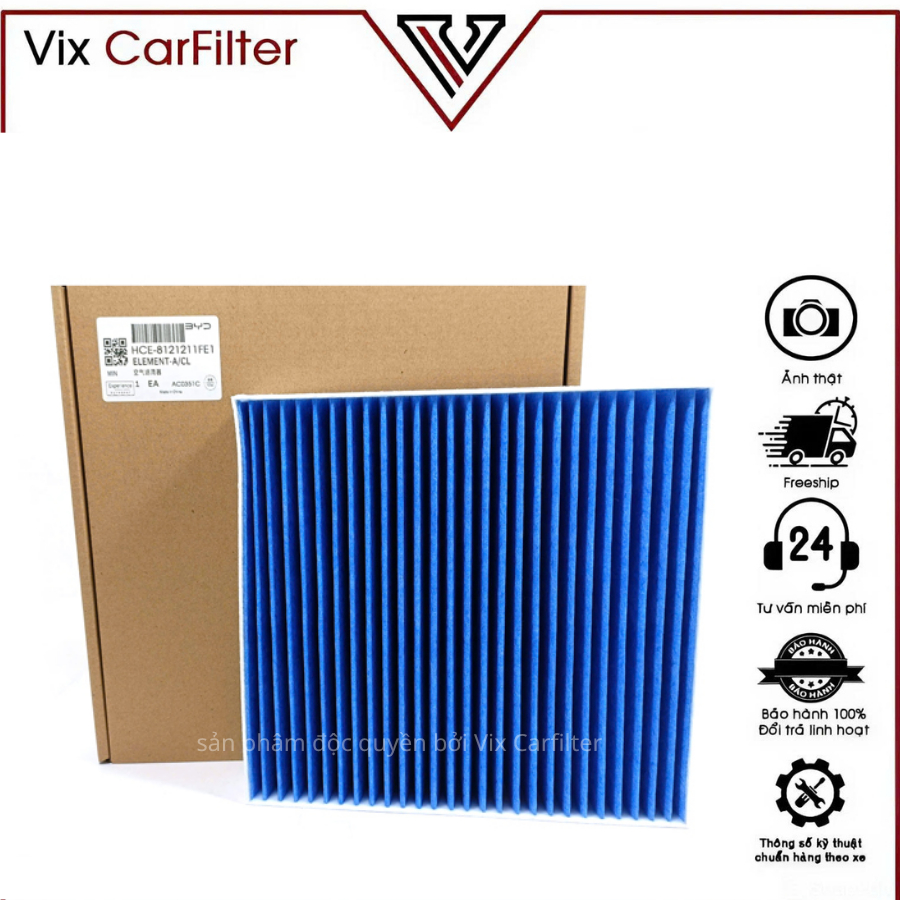 Lọc gió điều hòa (kháng khuẩn) BYD Han DM-i 22+, Han EV 20+. Mã HCE-8121211FE1