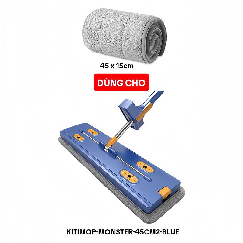 Bông Lau Nhà Thay Thế KITIMOP-MONSTER-45CM2-1, Dùng Cho Cây Lau Nhà Tự Vắt KITIMOP-MONSTER-45CM2-BLU