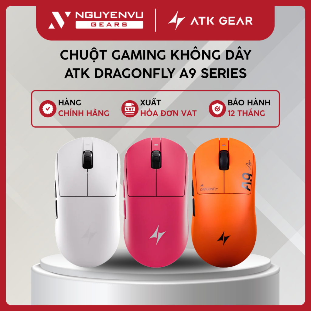 [Full VAT] Chuột gaming không dây ATK A9 SE/A9/A9 Plus/Air/Ultimate/Ultra Max 2.0 - BH 12 THÁNG