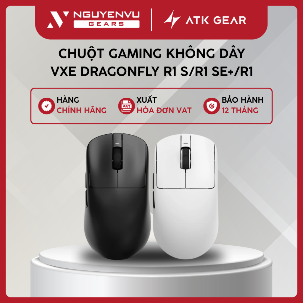 [Full VAT] Chuột không dây VXE DRAGONFLY R1 S/R1 SE+/R1 (Smart Speed X/1000Hz) - BH 12 THÁNG