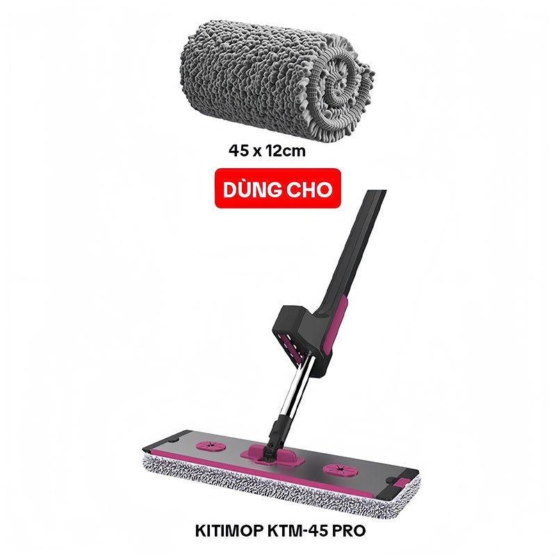 Bông Lau Nhà Thay Thế KITIMOP KTM-45 PRO-1, Dùng Cho Cây Lau Nhà Tự Vắt KITIMOP KTM-45 PRO