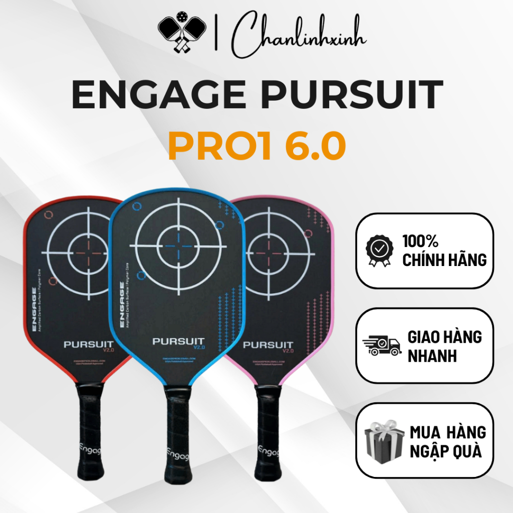 Vợt Pickleball Engage Pursuit Pro1 6.0 Chính Hãng USA Vợt Thi Đấu Cao Cấp, Trợ Lực Tốt
