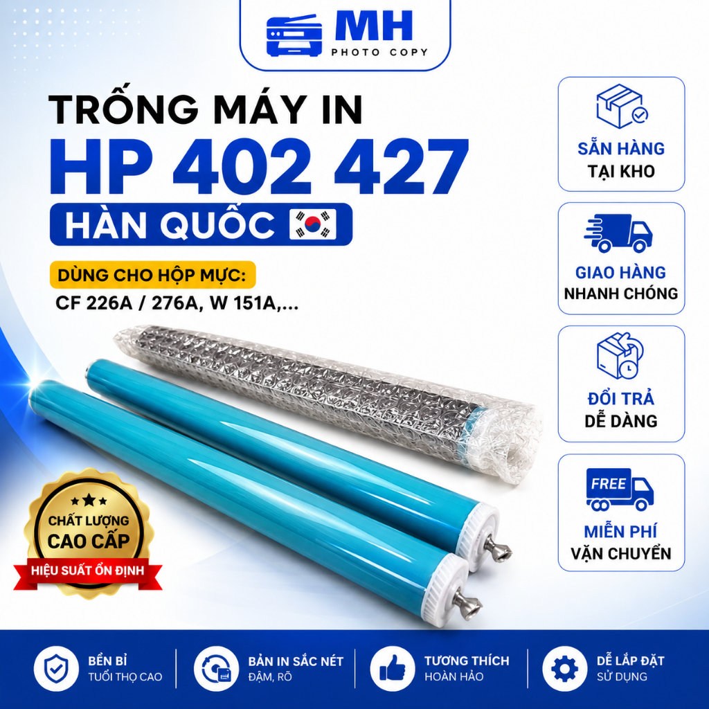 Trống Máy In HP 402 427 Hàn Quốc Cho CF226A CF226X CF276A W1510A W1510X Drum OPC In Đậm Nét