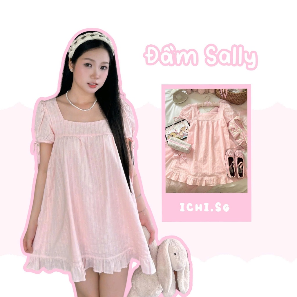 Sally dress - đầm babydoll tay phồng - ICHI.SG