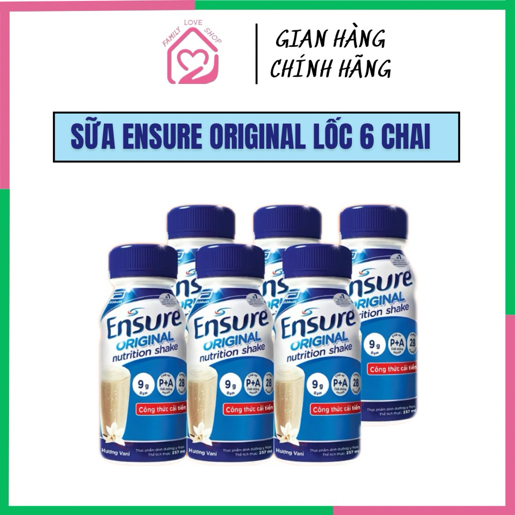 Thùng 24 chai Sữa nước Ensure Original/  Ensure  Gold hương vani bản cải tiến