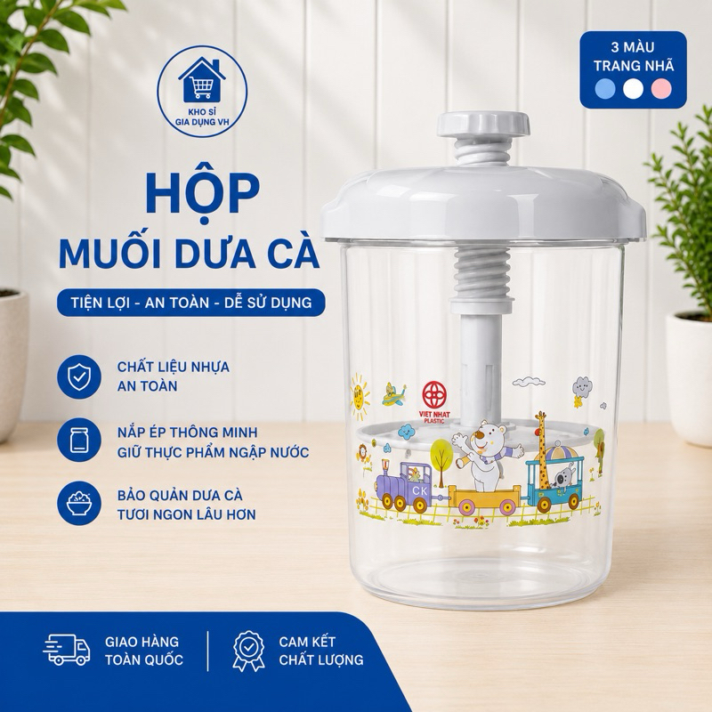 Hộp Muối Dưa Cà Bàng Nhựa PP Loại Bé 5L, 7L( 6710) - Việt Nhật Plastic HN