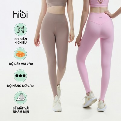 Quần dài tập Yoga Gym Luxury Hibi Sports QD330 kiểu trơn, lưng cao tôn dáng, chất vải Hi Fabric