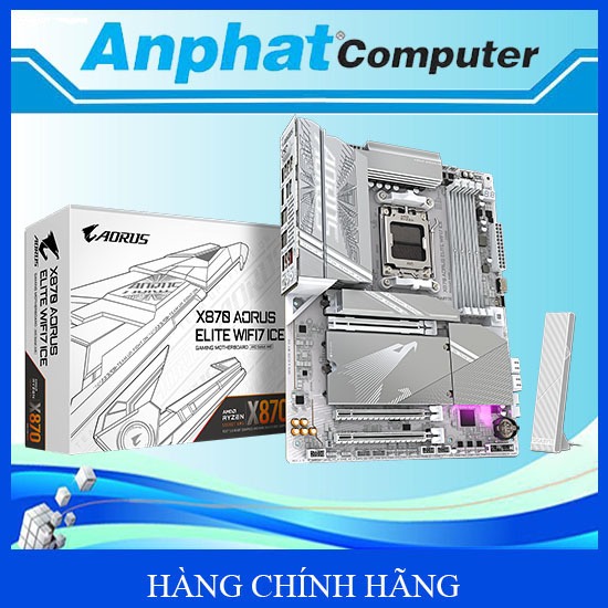 Bo Mạch Chủ Mainboard Gigabyte X870 AORUS ELITE WIFI7 ICE Socket AM5 - Hàng Chính Hãng