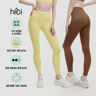 Quần dài tập Yoga Gym Luxury Hibi Sports QD336 kiểu lưng cao cách điệu 2 lớp, chất vải High Spandex