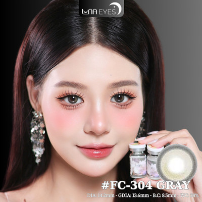 [SALE] Lens mắt FC-304 Gray màu xám có viền tự nhiên, size vừa - thương hiệu LUNA EYES
