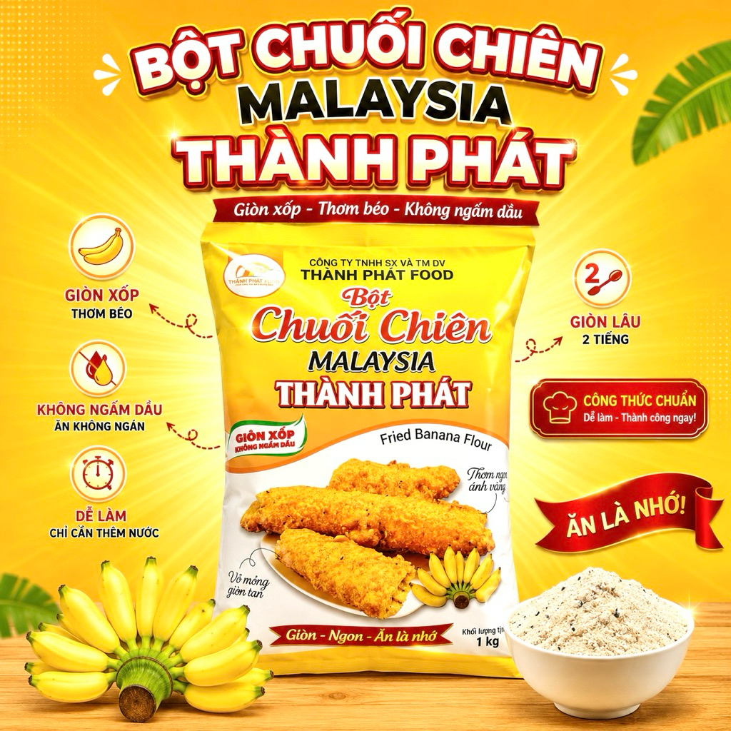 Bột chuối chiên Malaysia