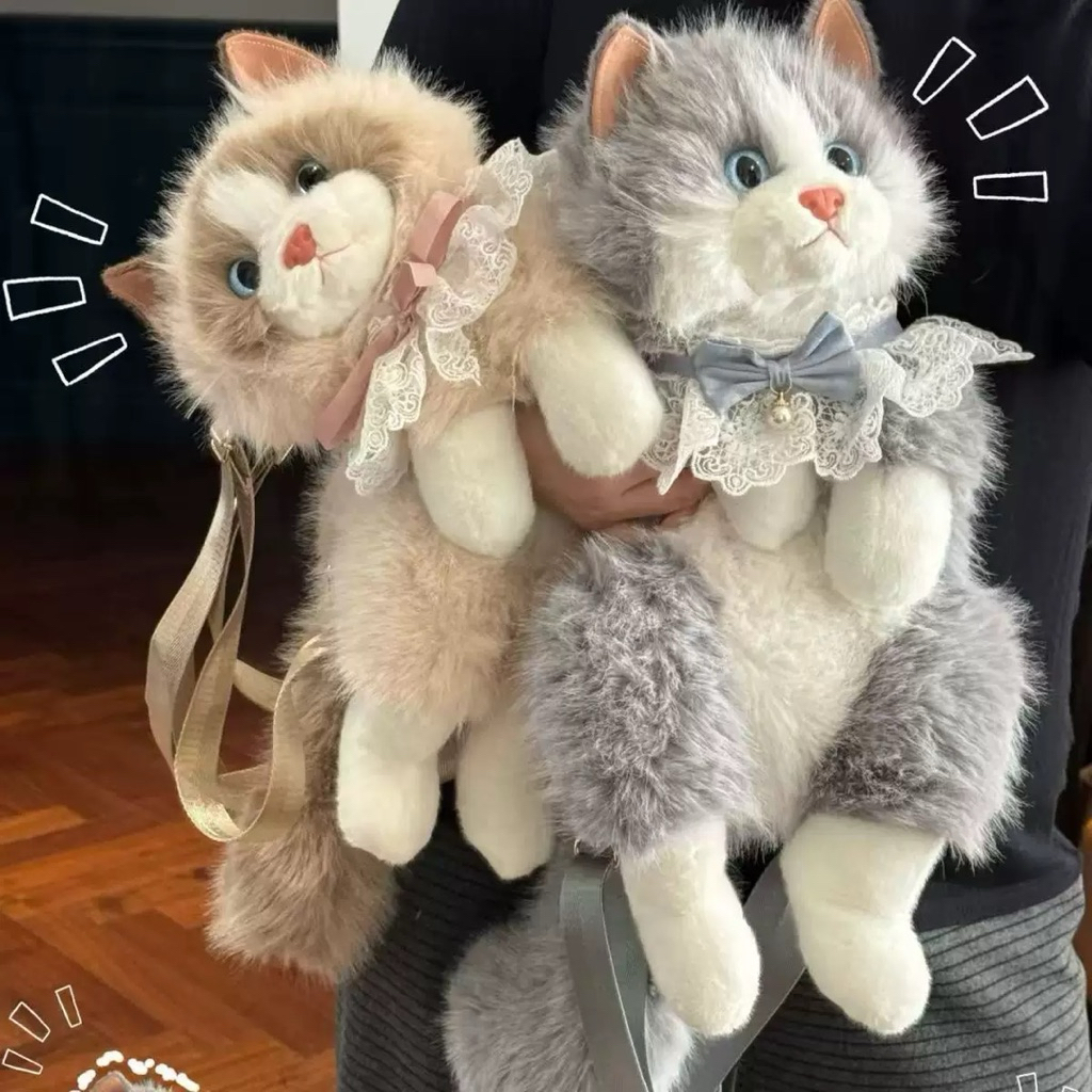 [SIÊU PHẨM CUTE] BALO MÈO LÔNG DÀI RAGDOLL TIỂU THƯ – EM BÉ MÈO BIẾT KÊU "MEOW MEOW" SIÊU THỰC TẾ 🐱✨