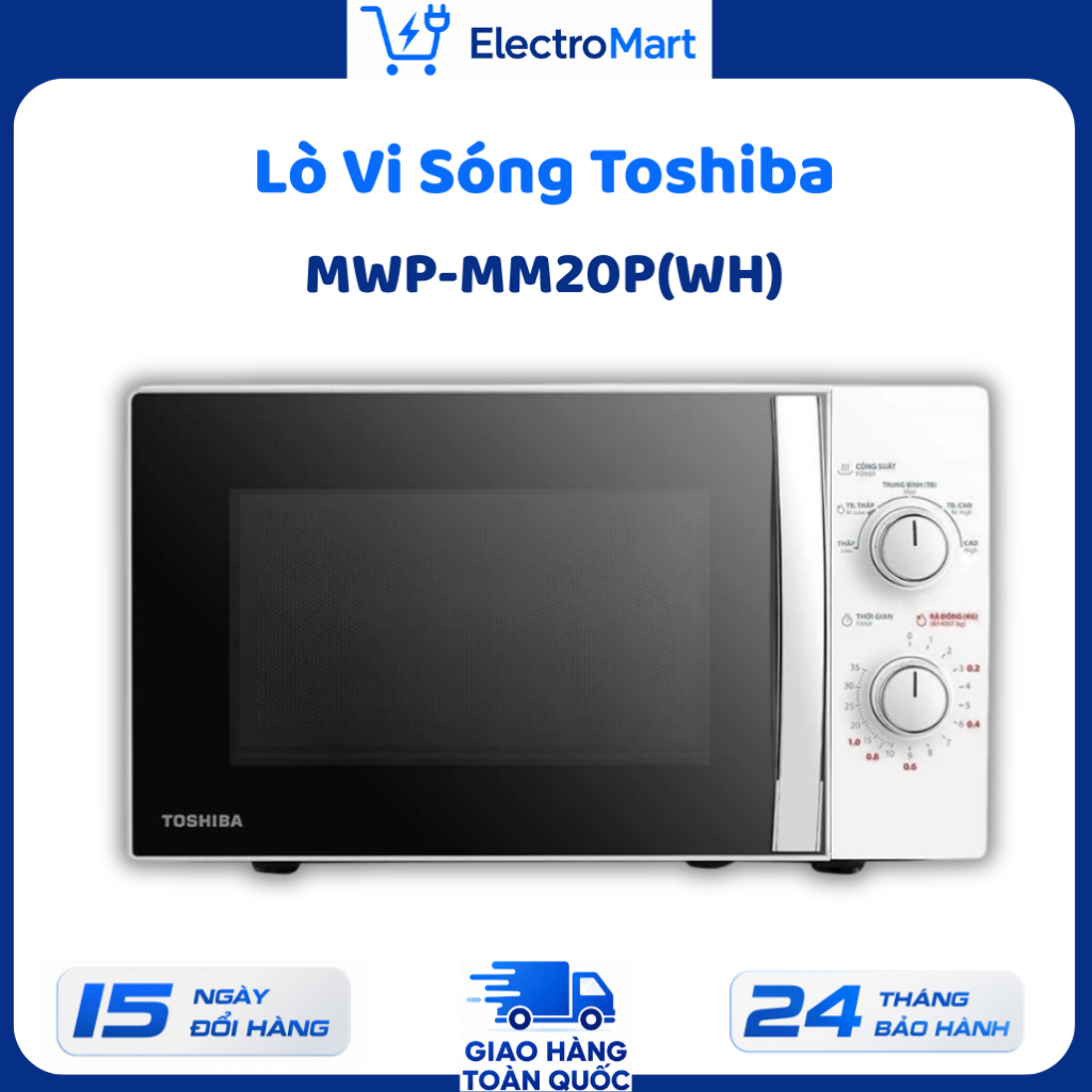 MWP-MM20P(WH)/MW2-MM20P(BK) - Lò vi sóng Toshiba 20 lít màu trắng hoặc đen