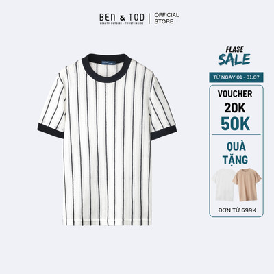 [Sale] Áo thun nam Ben & Tod CS1210 BC205 cotton dệt lưới thoáng mát Casual Fit