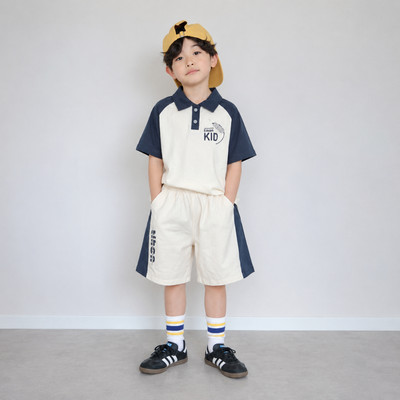 Set đồ bé trai TIHON cao cấp set áo có cổ chất thun cotton co dãn thoải mái  năng động SET0744163