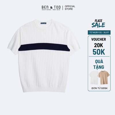 Áo thun nam tay ngắn Ben & Tod CS1210 BE226 dệt kim thoáng khí hoạ tiết cao cấp đứng form Casual Fit