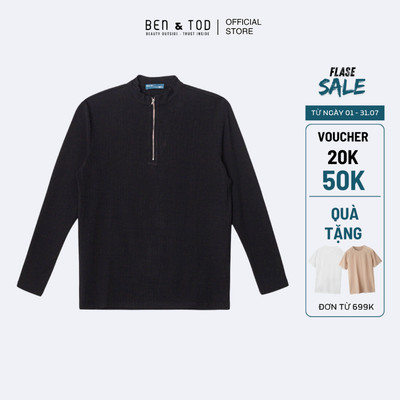 [Sale] Áo thun Nam tay dài Ben & Tod R1220 BF296 chất cotton co giãn, thoáng mát, đứng form Regular