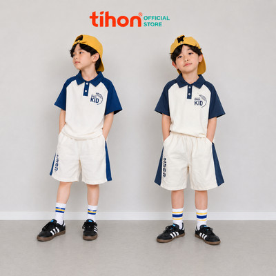 Set bộ bé trai TIHON cao cấp chất liệu thun cotton thoáng mát mềm mại năng động cho bé SET0744163