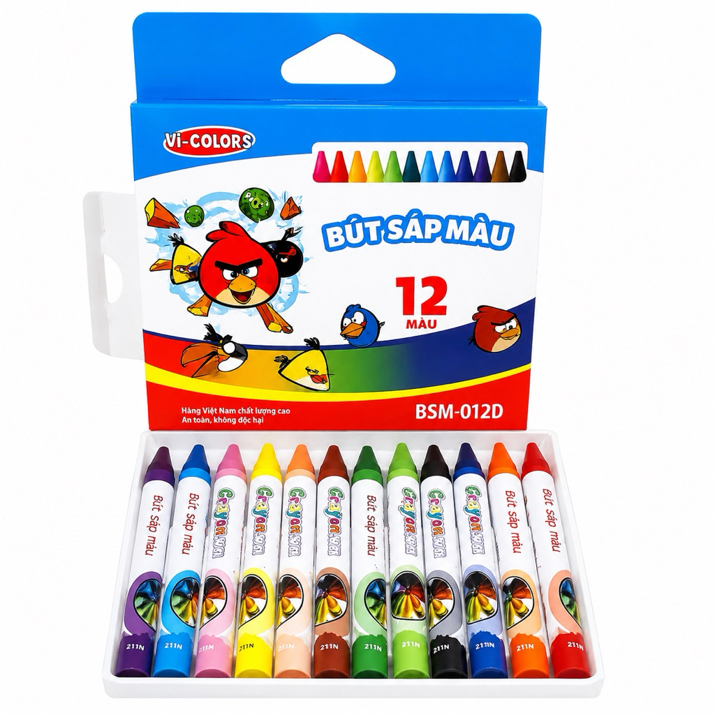 Bút Sáp Màu Vi-Colors Sắc Màu Việt Nam - An Toàn, Không Độc Hại, Hàng Việt Nam Chất Lượng Cao