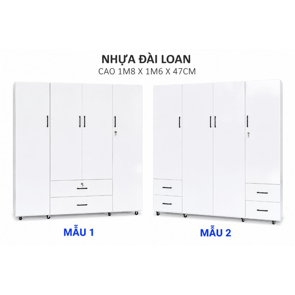 [GIÁ SỐC] Tủ quần áo nhựa Đài Loan 1m8x1m6 nhiều ngăn kéo đa năng giá tại xưởng Freeship HCM