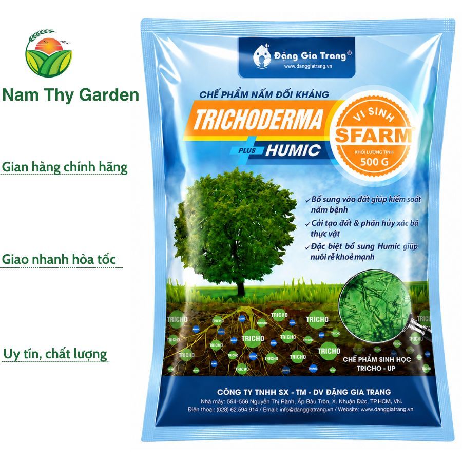 Trichoderma Sfarm gói 500gr, Chế phẩm nấm đối kháng Trichoderma Plus Humic SFARM gói 500gr