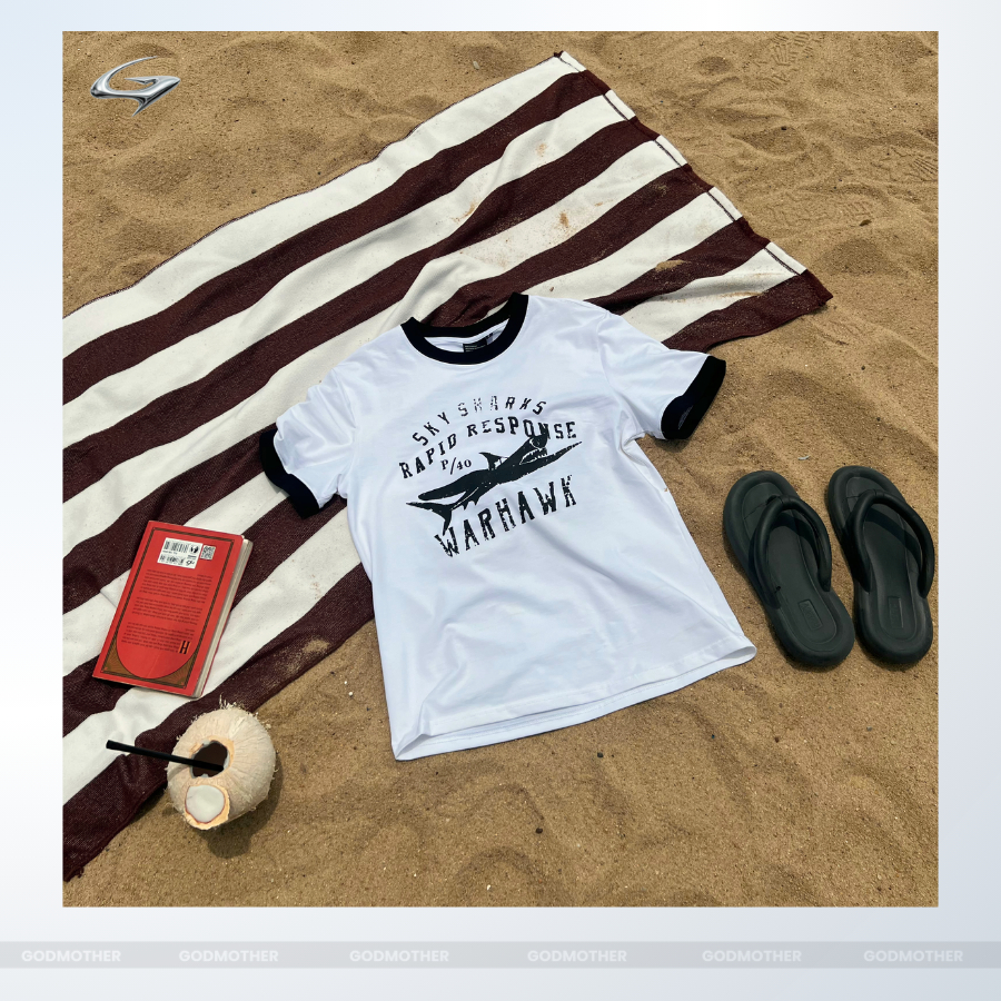 Áo Thun RINGER TEE GODMOTHER Áo Thun Trắng Cotton 4 Chiều Họa Tiết Basic Tôn Dáng Cá Tính Năng Động | BigBuy360 - bigbuy360.vn