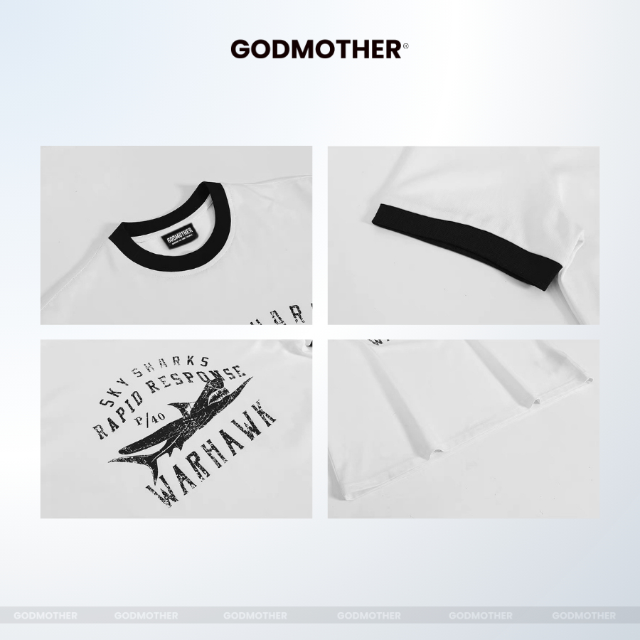 Áo Thun RINGER TEE GODMOTHER Áo Thun Trắng Cotton 4 Chiều Họa Tiết Basic Tôn Dáng Cá Tính Năng Động | BigBuy360 - bigbuy360.vn