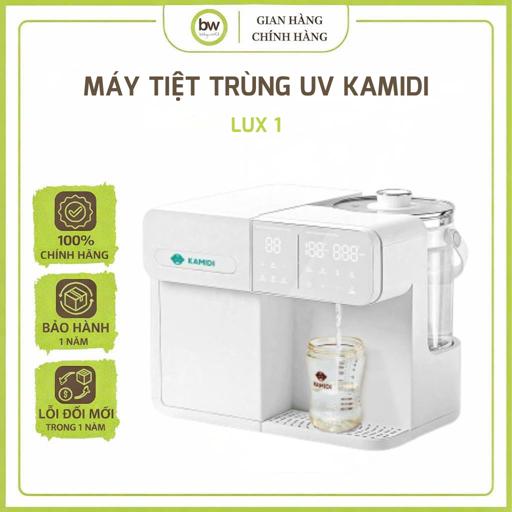 Máy Tiệt Trùng UV Kamidi Lux 1: Đun Nước Pha Sữa Tự Động Cho Bé, Đa Năng và An Toàn.