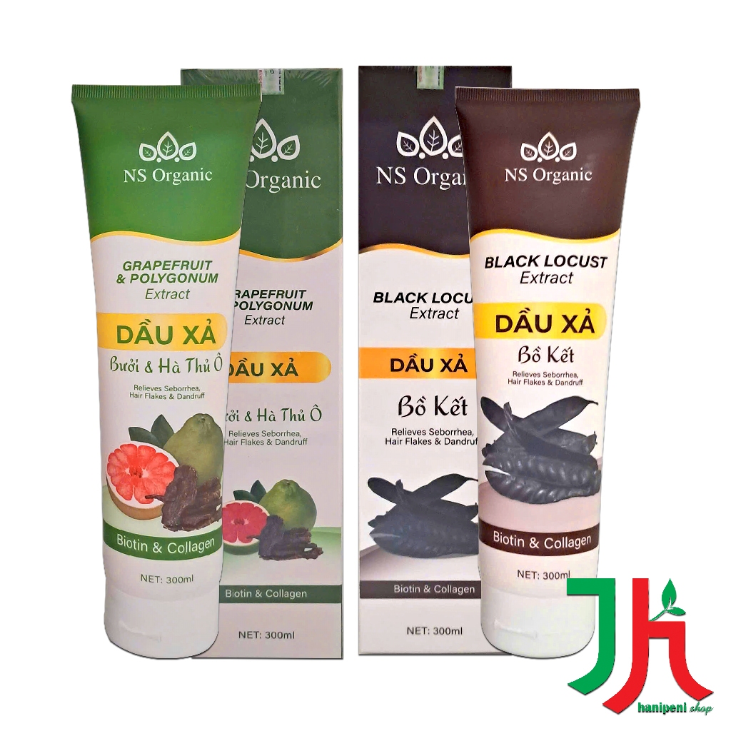Dầu xả thảo dược NS Organic Herbal Conditioner 300ml (Bồ Kết Bưởi Hà Thủ Ô, đen mượt mọc tóc) THShop