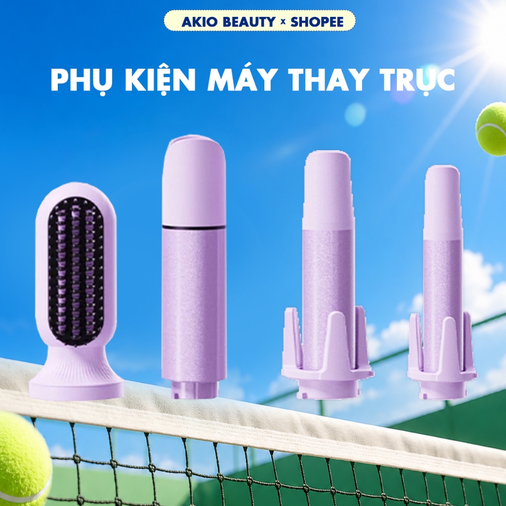 Phụ kiện máy uốn tóc xoăn tự động AKIO BEAUTY dành cho máy 3 trục tím 2025