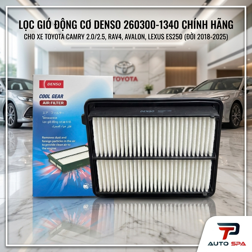 Lọc Gió Động Cơ DENSO 1340 cho honda crv 2.0, Camry 2.0/2.5, RAV4, Avalon, Lexus ES250 Đời 2018-2025