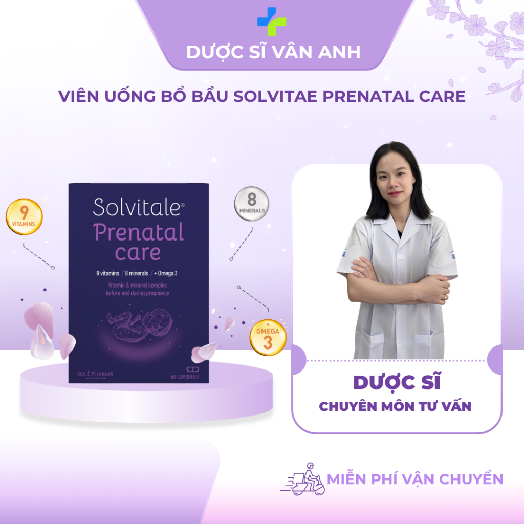 Bổ Bầu Prenatal Care 60 viên Acid folic 800mcg Latvia