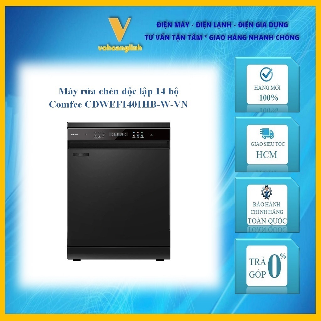 Máy rửa chén độc lập 14 bộ Comfee CDWEF1401HB-W-VN