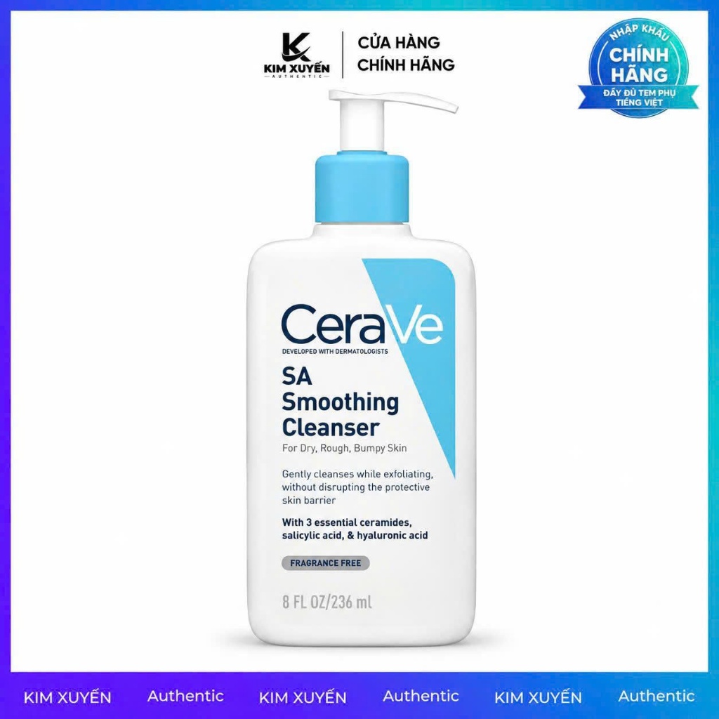 (SA SMOOTHING) Sữa rửa mặt Cerave Sa Smoothing Cleanser 236ML - Làm sạch và tẩy da chết nhẹ dịu