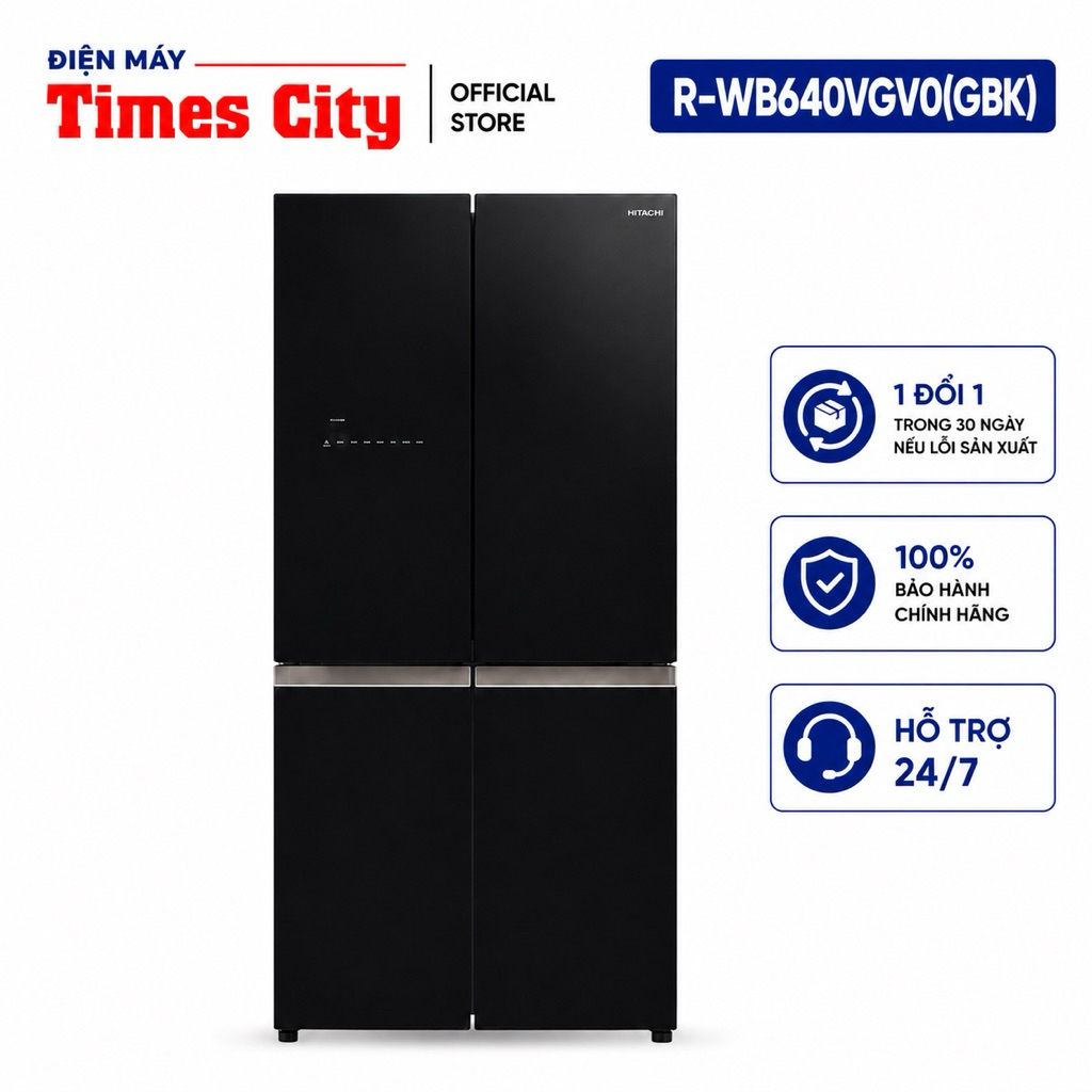 Tủ lạnh Hitachi Inverter R-WB640VGV0(GBK) 569 lít Công nghệ Inverter