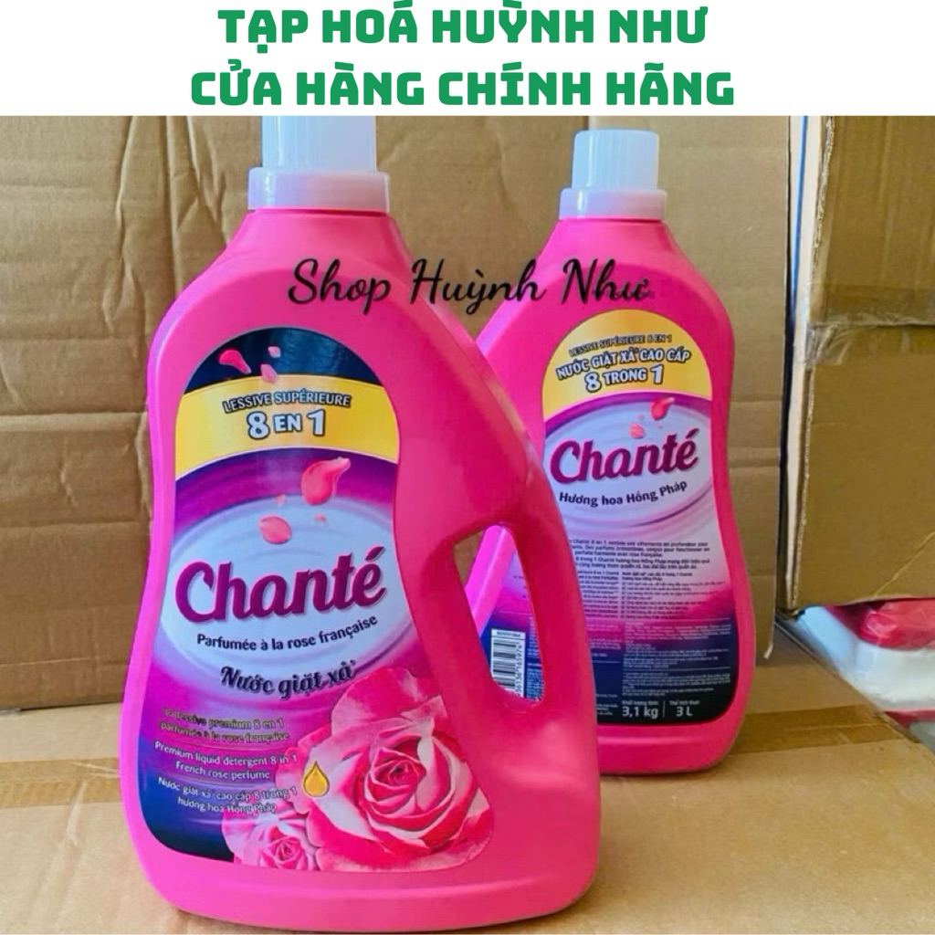 [CHÍNH HÃNG]Nước giặt xả cao cấp Chante chai 3.4kg<01 can>