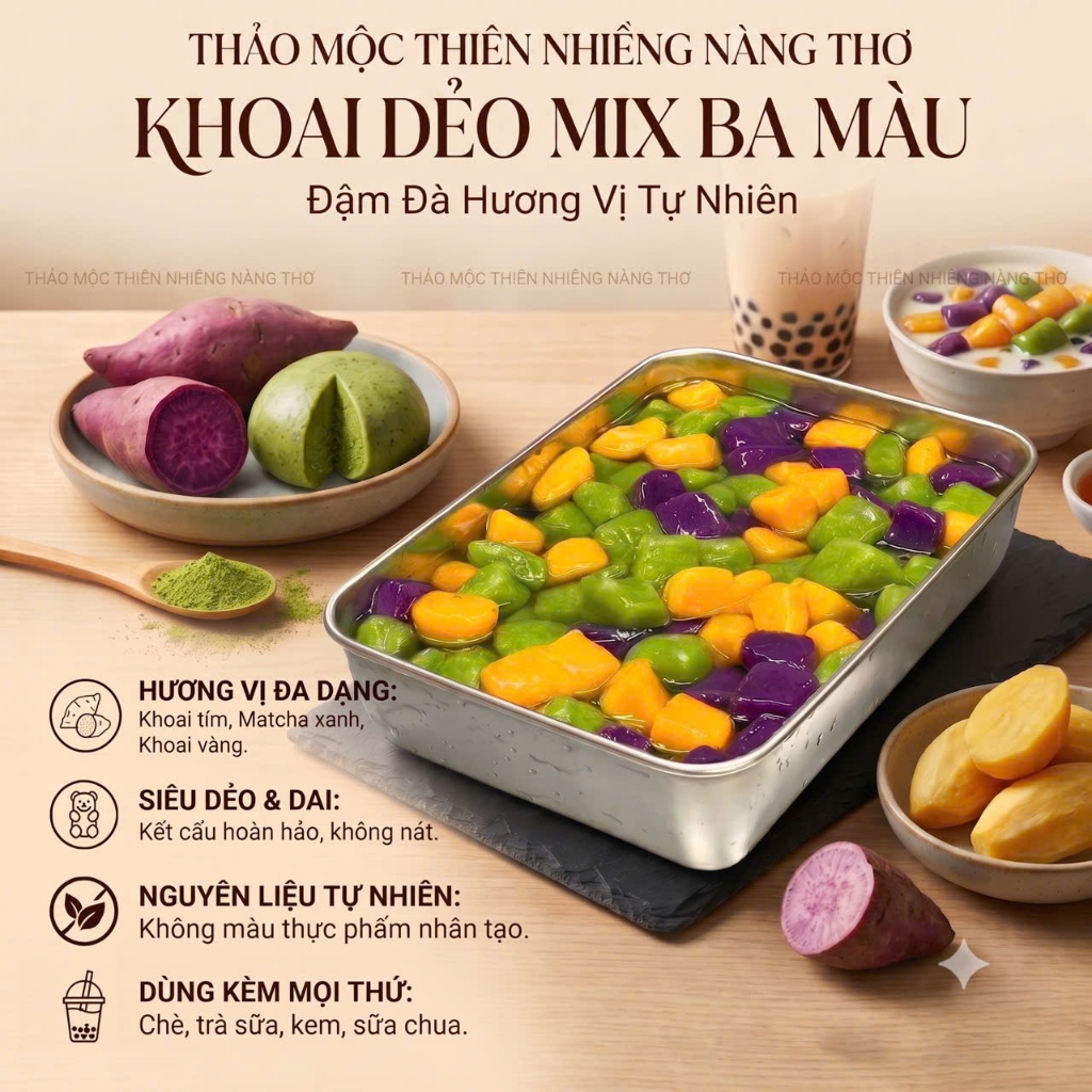 [Hỏa Tốc]Nguyên liệu nấu trân châu trà sữa 𝐓𝐇𝐀𝐍𝐇 𝐋𝐎̣𝐂- 𝐃𝐔̛𝐎̛̃𝐍𝐆 𝐓𝐀̂𝐌 - Nguyên Liệu Nấu Chè - Topping Trân Châu Khoai Dẻo