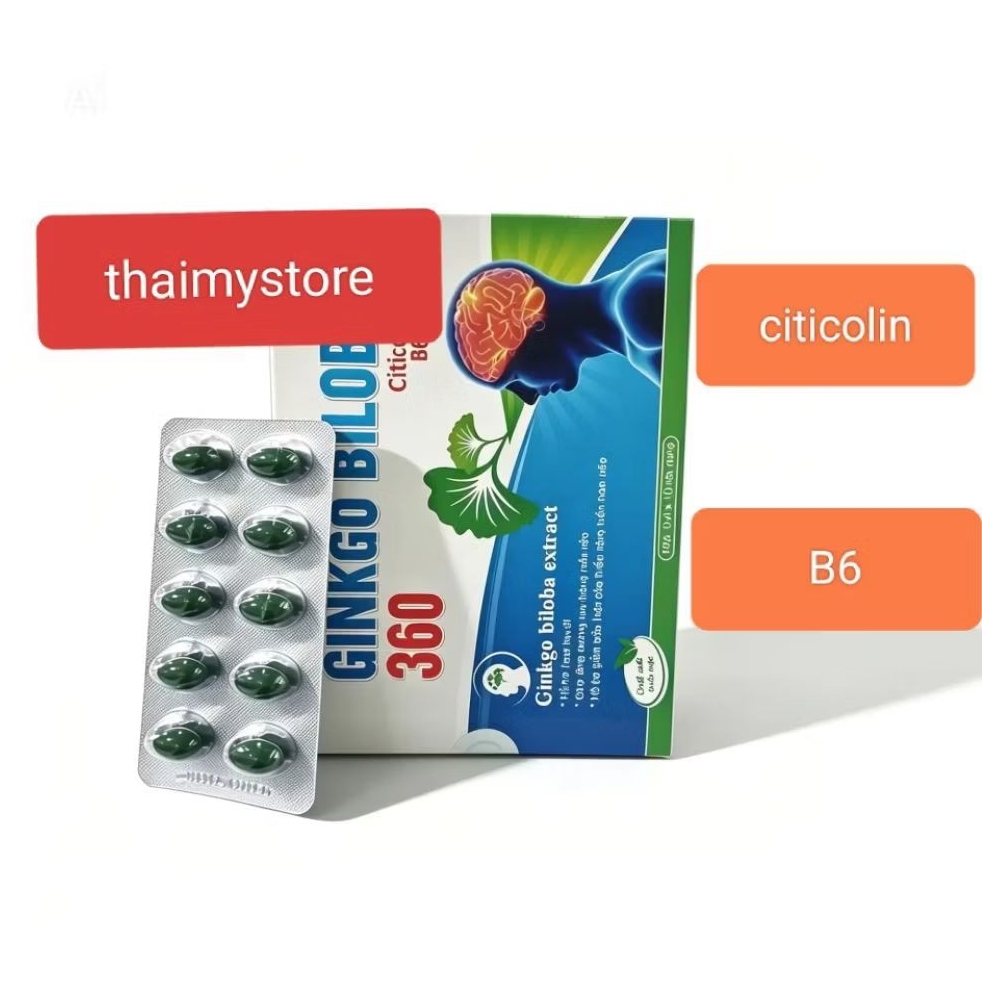 ginkgo biloba 360 h/100v ( hổ trợ lưu thông máu não, tăng tuần hoàn não )