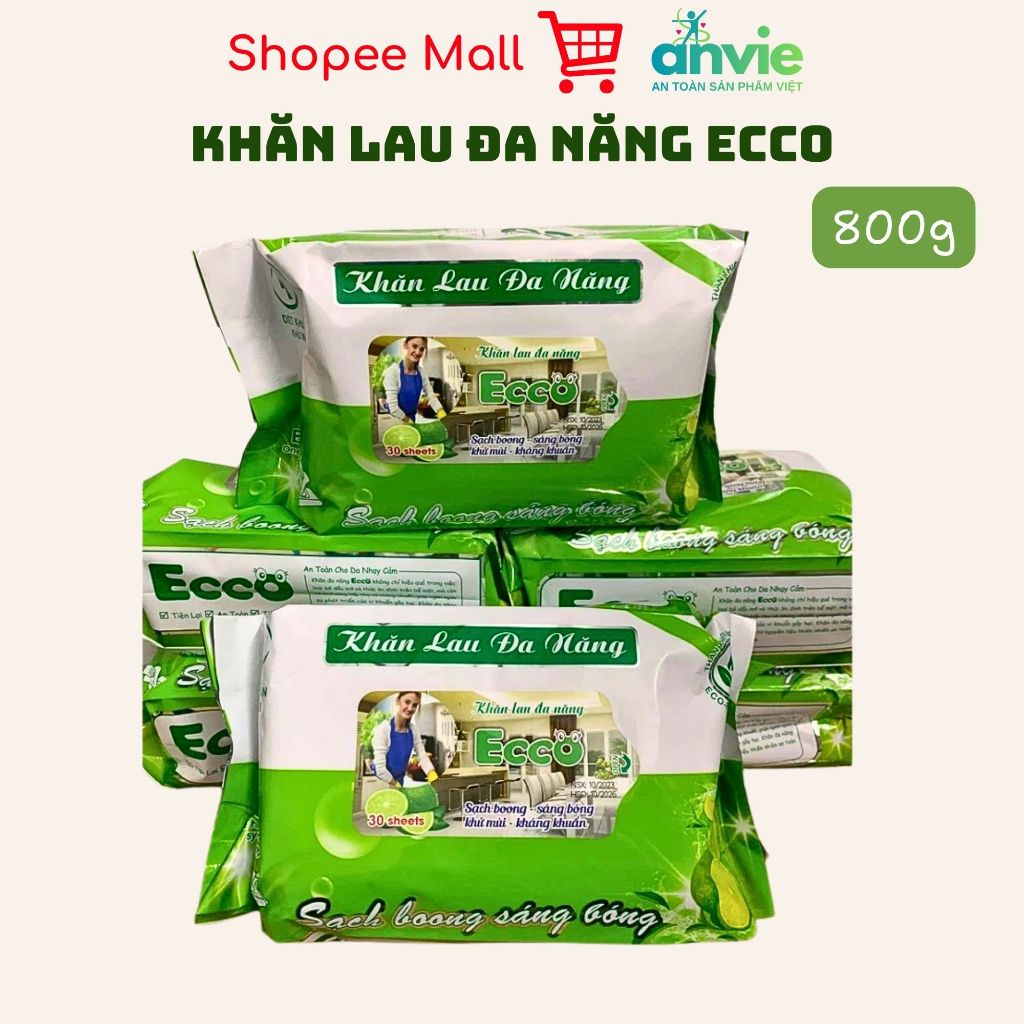 Thùng 10, 5 & 2 Gói Khăn Lau Đa Năng ECCO Gói 800Gr, Khăn Lau Bếp Đa Năng, Khăn Lau Bếp ECCO