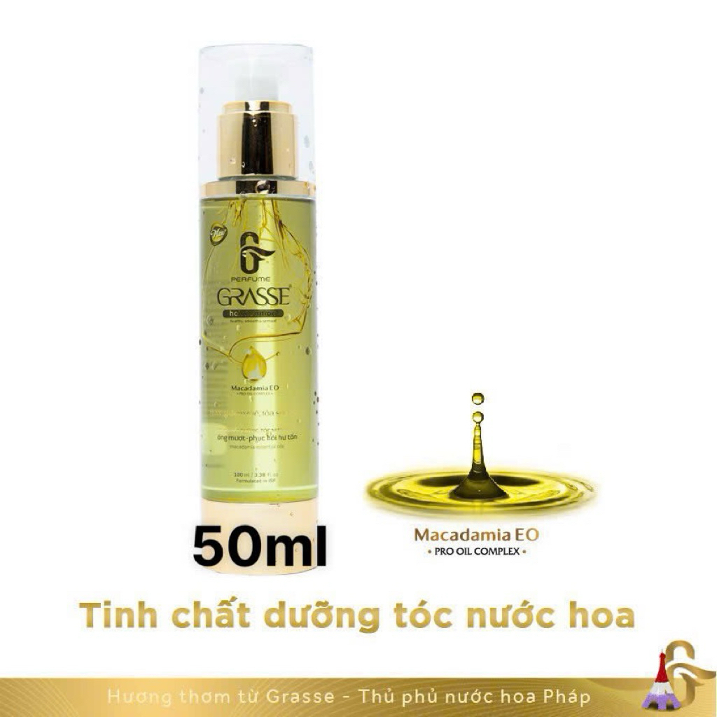 [CHÍNH HÃNG]<Chai 50ml>Tinh chất dưỡng tóc nước hoa Grasse, dung tích 50ml