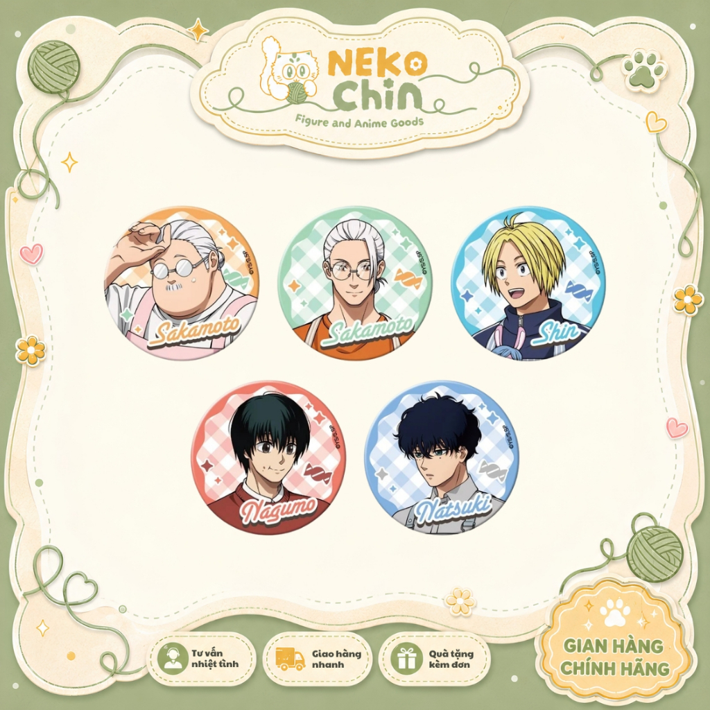 Huy Hiệu Sưu Tầm Sakamoto Days Phiên Bản Whiteday Chara Badge Collection Movic - Chính Hãng | Tặng S