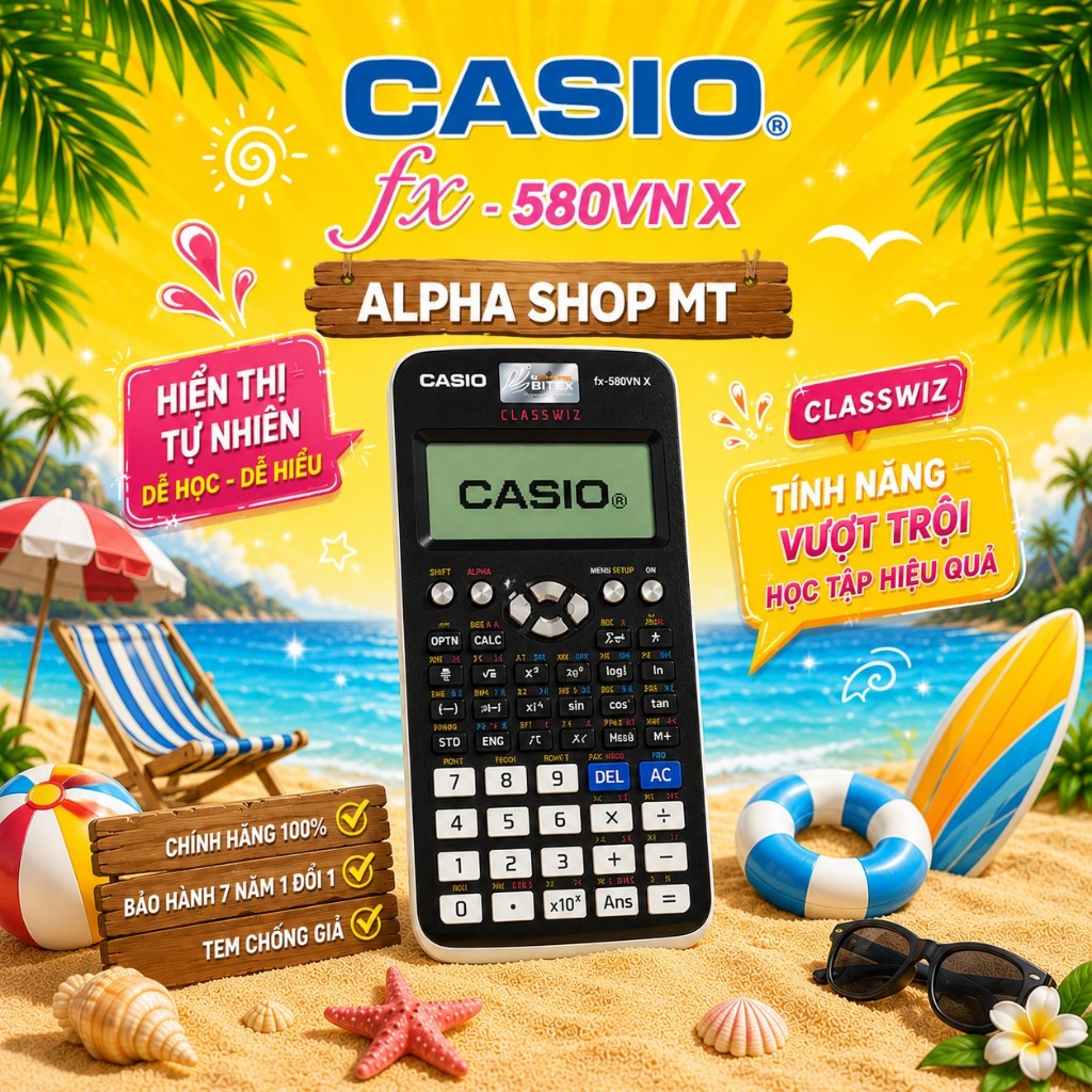 Máy Tính Casio fx-580VN X Cũ Màu Đen Chính Hãng 80-99% | Bảo Hành Hãng Đến 7 Năm | Được Mang Vào Phò