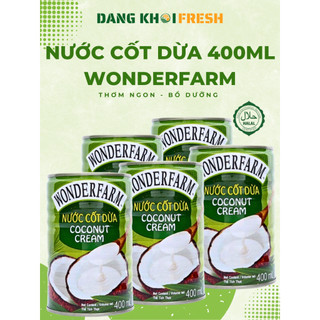 COMBO 5 Lon Nước Cốt Dừa Sữa Dừa WONDERFARM Coconut 400ml nấu ăn trà sữa cafe sữa dừa