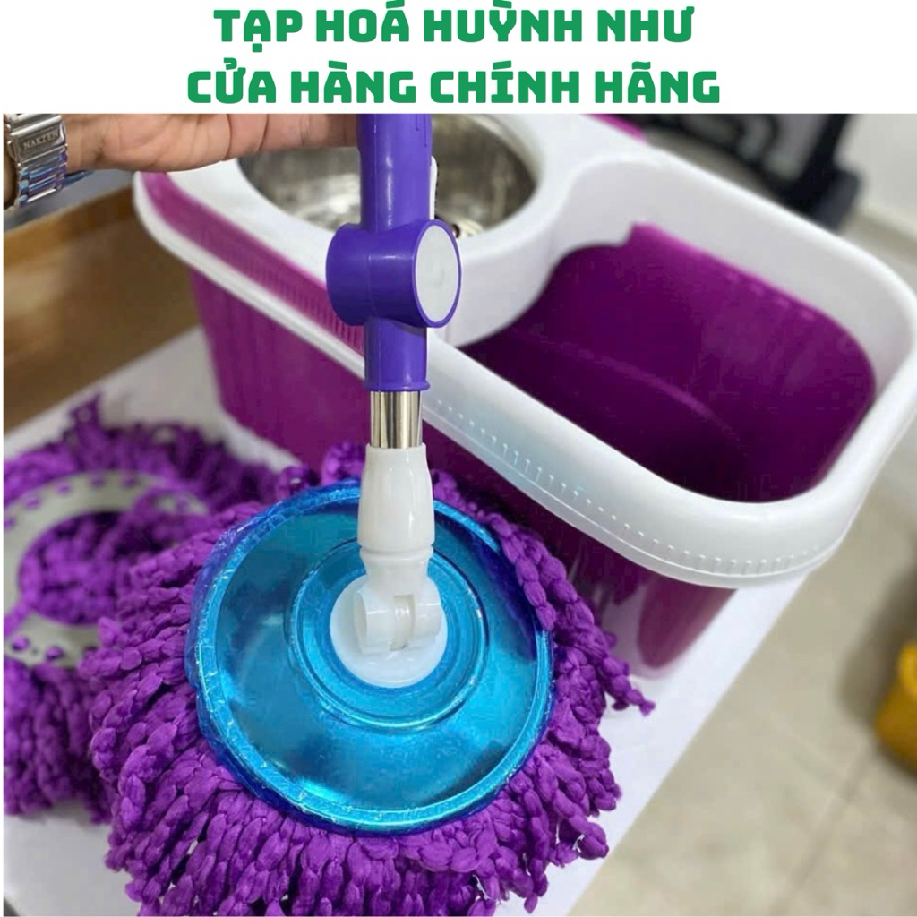 [CHÍNH HÃNG]Bộ Chổi lau nhà tự vắt thông minh xoay 360 độ- Bộ lau nhà cao cấp cây inox-TAP HOÁ HUỲNH
